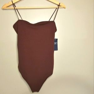 NWT Abercrombie Chocolate Brown Tank Bodysuit